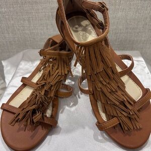 Brown Fringe Sandals